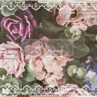 redesign Mulberry Tissue Decoupage "Dark Lace Floral"