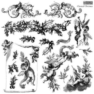 NEU Decor Stempel "Classical Christmas" - IOD- Iron Orchid Designs