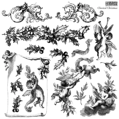 NEU Decor Stempel "Classical Christmas" - IOD- Iron Orchid Designs