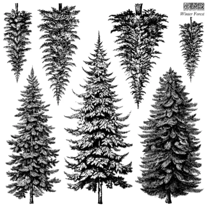NEU Decor Stempel "Winter Forest" - IOD- Iron Orchid Designs