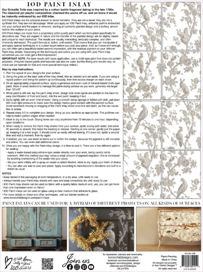 Paint Inlay "Grisaille Toile" - IOD- Iron Orchid Designs – Bild 2