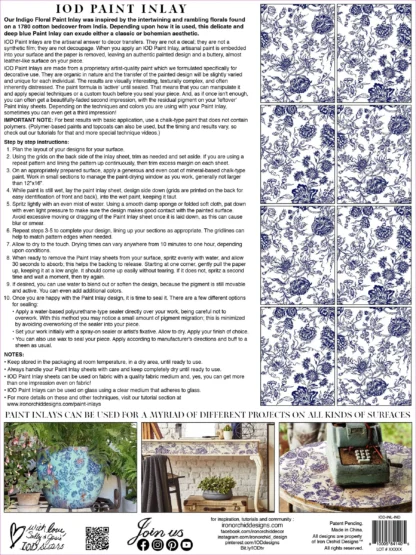 Paint Inlay "Indigo Floral" - IOD- Iron Orchid Designs – Bild 2